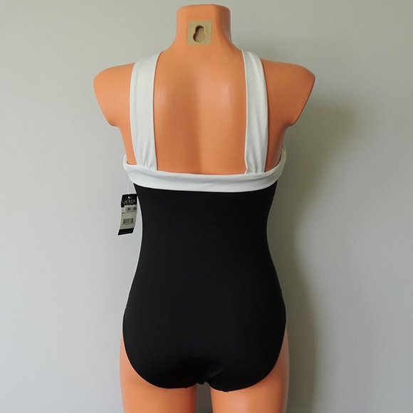 Ralph Lauren Beach Club 1 Piece Black Swimsuit NWT - Picture 3 of 4
